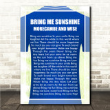Morecambe and Wise Bring Me Sunshine Football Shirt Song Lyric Wall Art Canvas Framed Print