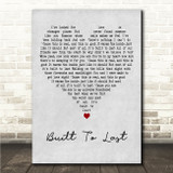 Melee Built To Last Grey Heart Song Lyric Wall Art Canvas Framed Print