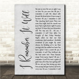 Maurice Chevalier & Hermione Gingold I Remember It Well Grey Rustic Script Song Lyric Wall Art Canvas Framed Print