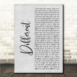 Micah Tyler Different Grey Rustic Script Song Lyric Wall Art Canvas Framed Print