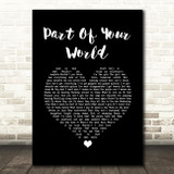 The Little Mermaid Part of Your World Black Heart Song Lyric Quote Music Print