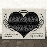 Madness It Must Be Love Heart Angel Wings Halo Memorial Song Lyric Wall Art Canvas Framed Print