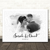 McLean My Name Landscape Smudge White Grey Wedding Photo Song Lyric Wall Art Canvas Framed Print