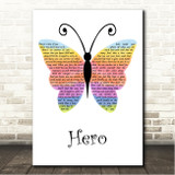 Mariah Carey Hero Rainbow Butterfly Song Lyric Wall Art Canvas Framed Print