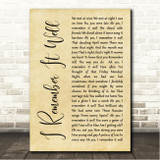 Maurice Chevalier & Hermione Gingold I Remember It Well Rustic Script Song Lyric Wall Art Canvas Framed Print