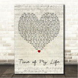 Macy Gray Time of My Life Script Heart Song Lyric Wall Art Canvas Framed Print