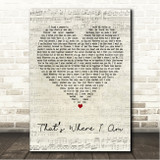 Maggie Rogers Thats Where I Am Script Heart Song Lyric Wall Art Canvas Framed Print