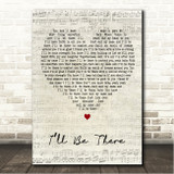Mariah Carey Ill Be There Script Heart Song Lyric Wall Art Canvas Framed Print