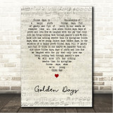 Mario Lanza Golden Days Script Heart Song Lyric Wall Art Canvas Framed Print