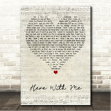 Marshmello Here With Me Script Heart Song Lyric Wall Art Canvas Framed Print