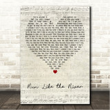 Meghan Trainor Run Like the River Script Heart Song Lyric Wall Art Canvas Framed Print