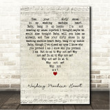 Mitski Washing Machine Heart Script Heart Song Lyric Wall Art Canvas Framed Print