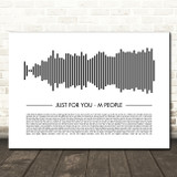 M People Just For You Sound Wave Minimal Song Lyric Wall Art Canvas Framed Print