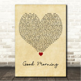 Mandisa Good Morning Vintage Heart Song Lyric Wall Art Canvas Framed Print