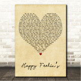 Maze ft. Frankie Beverly Happy Feelins Vintage Heart Song Lyric Wall Art Canvas Framed Print