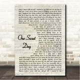Mariah Carey One Sweet Day Vintage Script Song Lyric Wall Art Canvas Framed Print