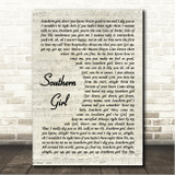 Maze featuring Frankie Beverly Southern Girl Vintage Script Song Lyric Wall Art Canvas Framed Print