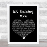 The Weather Girls It's Raining Men Black Heart Song Lyric Quote Music Print