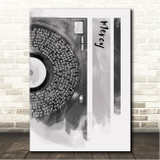 Muse Mercy Vinyl Record Half Lyrics Black Grey Song Lyric Wall Art Canvas Framed Print