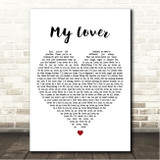 Mabel & Not3s My Lover White Heart Song Lyric Wall Art Canvas Framed Print