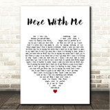 Marshmello Here With Me White Heart Song Lyric Wall Art Canvas Framed Print