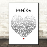Martin Garrix & Matisse & Sadko Hold On White Heart Song Lyric Wall Art Canvas Framed Print