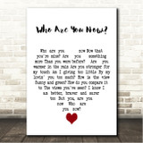 Michael Feinstein Who Are You Now White Heart Song Lyric Wall Art Canvas Framed Print