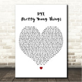 Michael Jackson P.Y.T. (Pretty Young Thing) White Heart Song Lyric Wall Art Canvas Framed Print