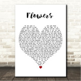 Miley Cyrus Flowers White Heart Song Lyric Wall Art Canvas Framed Print