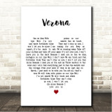 Muse Verona White Heart Song Lyric Wall Art Canvas Framed Print