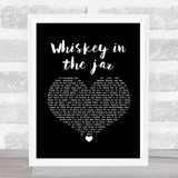 Thin Lizzy Whiskey in the jar 1973 Black Heart Song Lyric Quote Music Print
