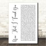 Michael Bolton Now That I Found You White Script Song Lyric Wall Art Canvas Framed Print