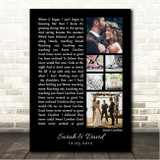 Neil Diamond Sweet Caroline 3 or 6 Square Wedding Photos Black Side Script Song Lyric Wall Art Canvas Framed Print