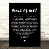 Neil Young Heart Of Gold Black Heart Song Lyric Wall Art Canvas Framed Print