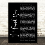 Nate Smith I Found You Black Script Song Lyric Wall Art Canvas Framed Print