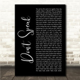 No Doubt Dont Speak Black Script Song Lyric Wall Art Canvas Framed Print