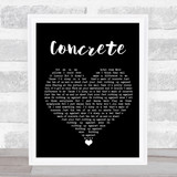 Tom Odell Concrete Black Heart Song Lyric Quote Music Print