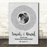 Newton Faulkner Dream Catch Me Grey Vinyl Record Wedding First Dance Photo Song Lyric Wall Art Canvas Framed Print