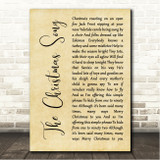 Nat King Cole The Christmas Song Rustic Script Song Lyric Wall Art Canvas Framed Print