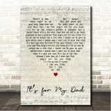 Nancy Sinatra Its for My Dad Script Heart Song Lyric Wall Art Canvas Framed Print