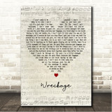 Nate Smith Wreckage Script Heart Song Lyric Wall Art Canvas Framed Print
