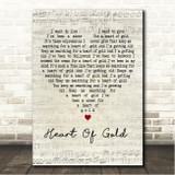 Neil Young Heart Of Gold Script Heart Song Lyric Wall Art Canvas Framed Print