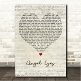 New Years Day Angel Eyes Script Heart Song Lyric Wall Art Canvas Framed Print