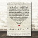 Newsies Original Broadway Cast Once and For All Script Heart Song Lyric Wall Art Canvas Framed Print