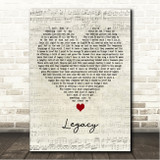 Nichole Nordeman Legacy Script Heart Song Lyric Wall Art Canvas Framed Print