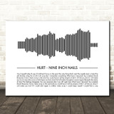 Nine Inch Nails Hurt Sound Wave Minimal Song Lyric Wall Art Canvas Framed Print