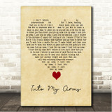 Nick Cave & The Bad Seeds Into My Arms Vintage Heart Song Lyric Wall Art Canvas Framed Print