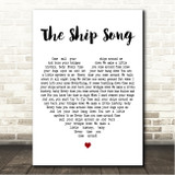 Nick Cave and the Bad Seeds The Ship Song White Heart Song Lyric Wall Art Canvas Framed Print