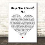 Nickelback How You Remind Me White Heart Song Lyric Wall Art Canvas Framed Print