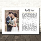 Neil Young Harvest Moon White Landscape Script Rectangle Wedding Photo Song Lyric Wall Art Canvas Framed Print